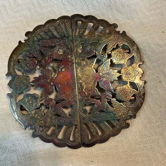 Vintage, Circa 1950's, Wallace 7331 Expandable 6" > 10" Silver Plated Trivet. - Picture 1 of 6